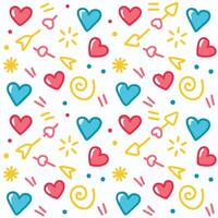 a pattern with hearts and arrows on it vector