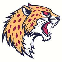 the head of a jaguar is shown in a cartoon style vector
