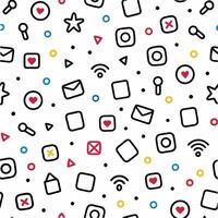 a seamless pattern with icons and symbols vector