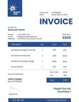White Blue Minimalist Invoice template