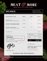 Delivery Order Meat Restaurant Invoice Template Black Minimalist