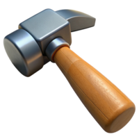 3D Rendered Metal Hammer with Wooden Handle png