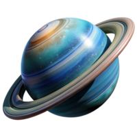 Stunning 3D Render of a Ringed Planet in Space png