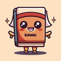 a cute book with a face and a smile vector
