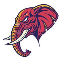 an elephant head with tusks and a long tusk vector