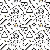seamless pattern with geometric shapes and stars vector