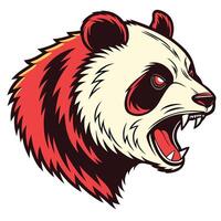 a panda bear head with its mouth open vector
