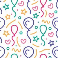 seamless pattern with balloons and stars vector