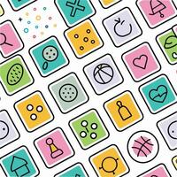 a colorful set of icons with different shapes and symbols vector