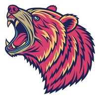 the head of a bear with its mouth open vector