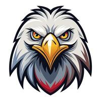 an eagle head with a red beak and yellow eyes vector