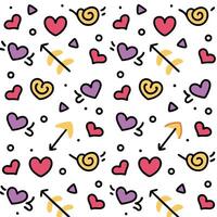 a pattern with hearts and arrows on it vector