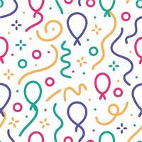 a colorful pattern with balloons and confetti vector