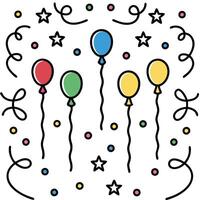a group of balloons and stars on a white background vector