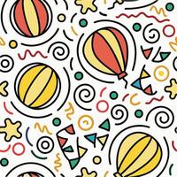 seamless pattern with colorful balloons and stars vector