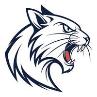 a cat head with its mouth open vector
