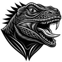 an image of a lizard head with its mouth open vector