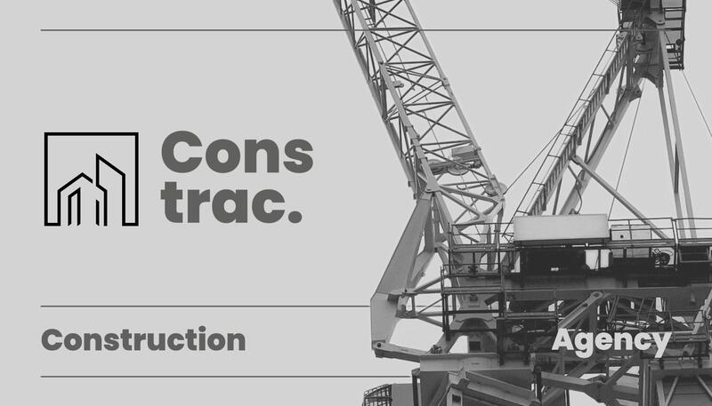 Monochrome Business Card for Construction Agency Template