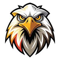 an eagle head with a red and yellow beak vector