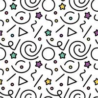 seamless pattern with colorful shapes and stars vector