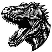 a t - rex head with its mouth open vector