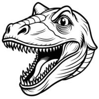 a t - rex head with its mouth open vector