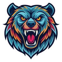 the head of a bear with an angry expression vector