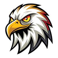 an eagle head with a red beak and yellow eyes vector