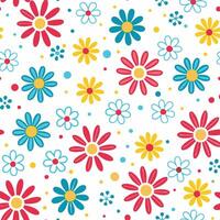 a colorful floral pattern with small flowers vector