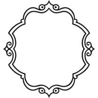 a black and white drawing of a frame with a scroll vector