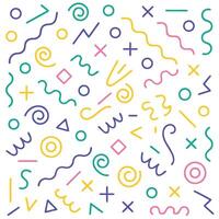 a colorful pattern with various shapes and lines vector