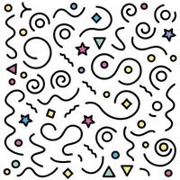 a pattern of colorful shapes and stars vector