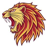 lion head with open mouth on a white background vector