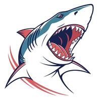 shark with open mouth and open mouth vector