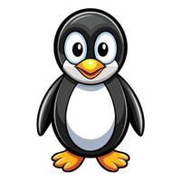 a cartoon penguin standing on a white background vector