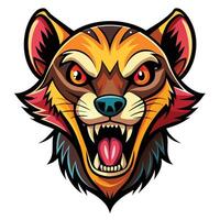 an angry wolf head with its mouth open vector