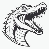 a crocodile head with open mouth and teeth vector