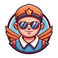 a cartoon character with sunglasses and a cap vector
