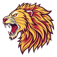 lion head with open mouth on a white background vector
