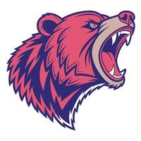a bear head with its mouth open vector