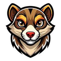 mascot head of ferret illustration vector