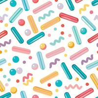 a colorful pattern with candy and bubbles vector