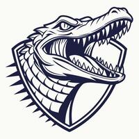 an alligator head with its mouth open vector