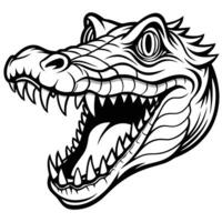 a crocodile head with open mouth and teeth vector
