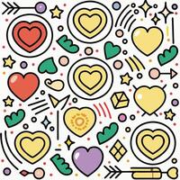 a colorful pattern with hearts and arrows vector