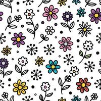 seamless pattern with flowers and dots vector