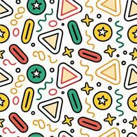 seamless pattern with retro 80s icons vector
