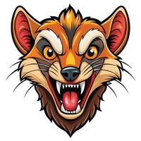 a cartoon head of a raccoon with its mouth open vector