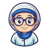 a cartoon character wearing glasses and a cap vector