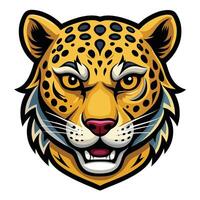 the jaguar head is shown in this illustration vector